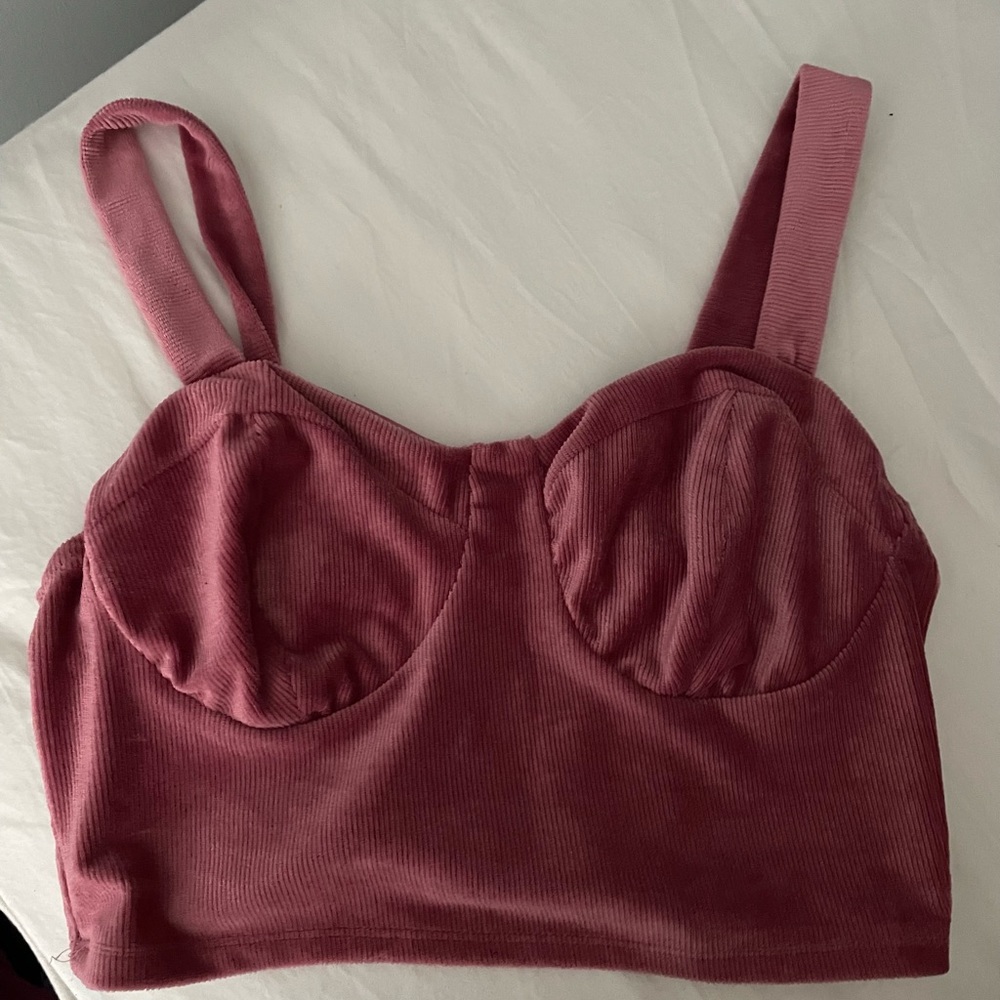 Cropped velvet tank top